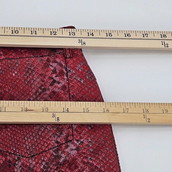 L’Academie The Serpent Leather Pants In Snake Red Women’s Size S High Rise Boho - Picture 8 of 12